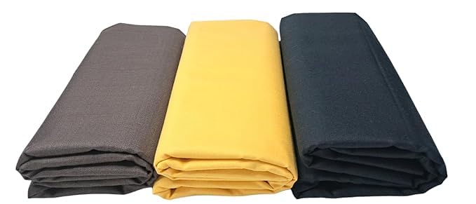 its' fashion impact Men's Premium Unstitched Cotton Blend || 2.5m || Fabric for Shirt (Formal, Casual Wear.) DarkBrown - Yellow -Black Set of 3 Shirt-picture-30