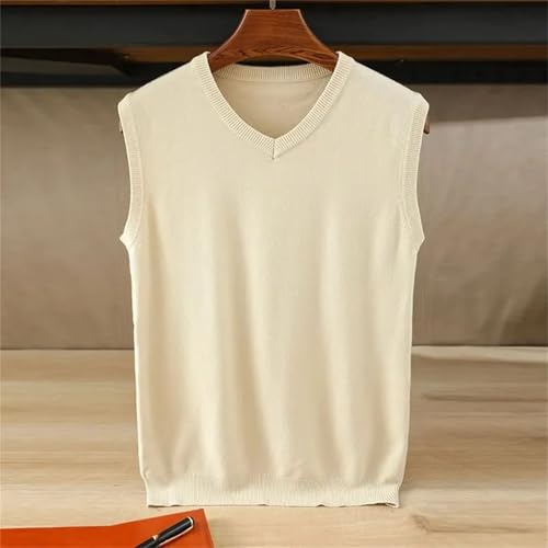 100% Soft Cashmere Sleeveless Cashmere Vest Men Work Sweater Solid Color Knitted Waistcoat3