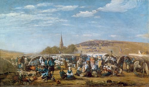 Pintura de Eugene Louis Boudin el perdón de Sainte Anne: llene su hogar de calma e historia