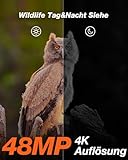 iZEEKER Solar Wildkamera 4K 30fps 48MP, Wildtierkamera mit 2600 mAh Akku, Wildkamera mit...