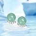 GLLBTPT Jade Earrings Studs,Green Jade Earrings for Women,925 Sterling Silver Earrings Studs for Sensitive Ears,Handmade Jade Earrings for Birthday Anniversary (silver, small diamond)