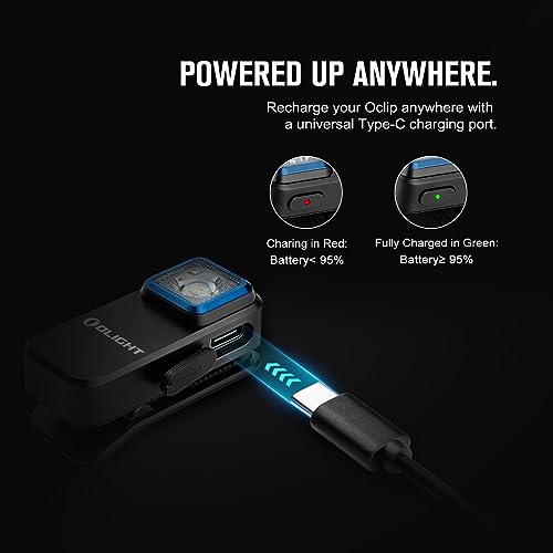Olight OCLIP-BK-300000 Rechargeable Edc Flashlight 300 Lumens Dual Light Sources Compact Pocket Clip Light thumb #6