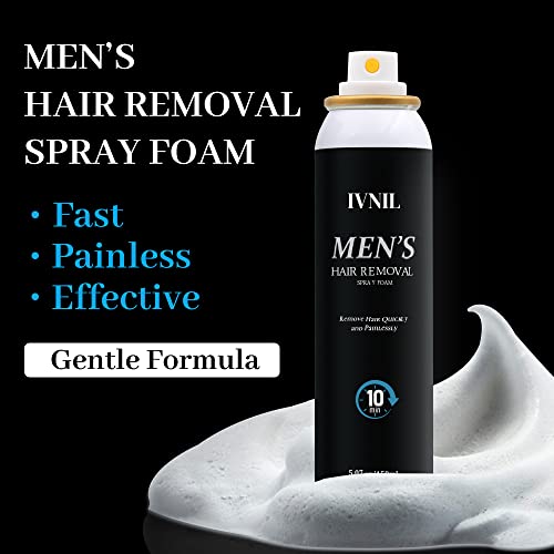 Hair Removal Spray Foam For Men Hair Removal Cream Ivnil - Effective & Painless Hair Removal Cream For Men's Underarm, Chest, Back, Legs - Depilatory Cream, Suitable For All Skin Types #TOP5