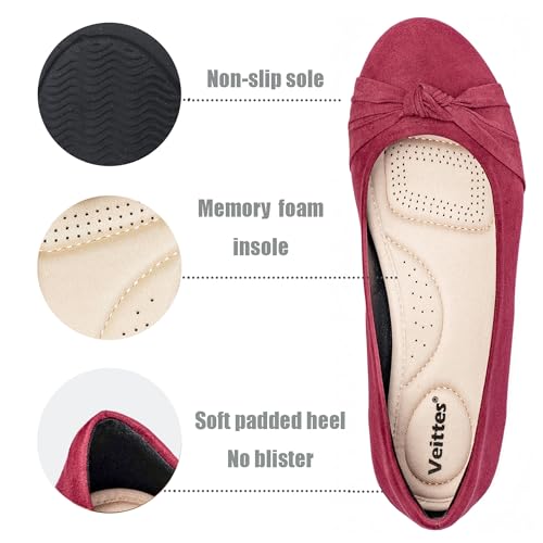 Image of Veittes Women's Round Toe Wide Width Ballet Flats