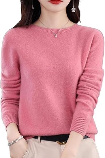 Cashmere Sweaters for Women 2026 New 100 Cashmere Crew Neck Long Sleeve Soft Pullover Sweater Knit Pullover