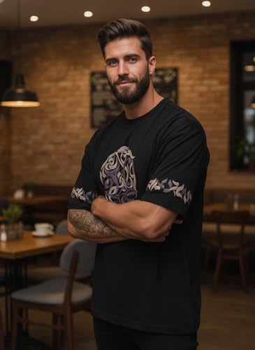 Image of Lymio Oversized T Shirt for Men || Round Neck T Shirt || Printed T Shirt (T-91-94)
