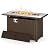 Gizoon 45" Gas Fire Pit Table, Propane Fire Pit with Glass Rocks, Waterproof Cover and Pe Rattan, Outdoor Patio Fire Pits for Backyard, Garden, Party
