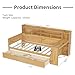Ball & Cast Twin Size Daybed with Two Storage Drawers,Multi-Functional Bed Frame with Storage Shelves and Desk, Wooden Day Bed with Slats Support,No Box Spring Needed,Natural