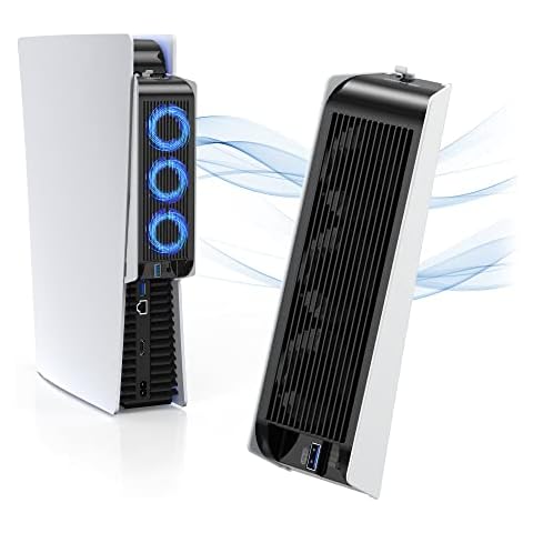 Ventilador de refrigeración para accesorios PS5 de KIWIHOME con 3 ventiladores Cover