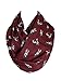 Etwoa Boston Terrier Claret Red Print Infinity Scarf Circle Loop Scarf