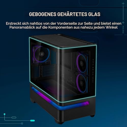 ASUS Prime AP202 mATX PC Gehäuse, Stahl, Mid-Tower | Schwarz