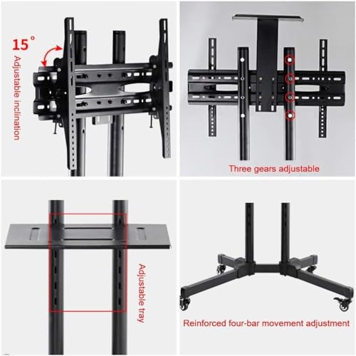 Soporte móvil para TV con ruedas y ajuste flexible miniatura 4