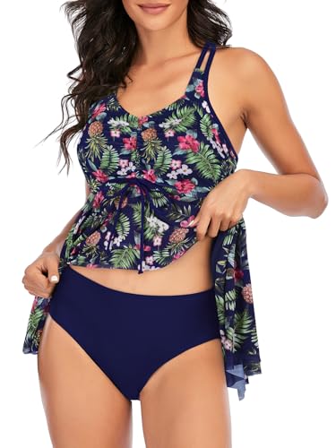 Century Star 2025 Womens Tankini Swimsuits Tummy Control 2 Piece Tankini Bathing Suit Dress with Shorts Modest Swimwear4