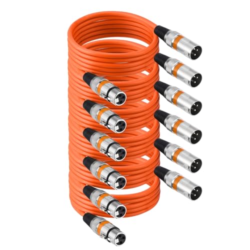 Câble XLR lot de 6 microphones mâle femelle 3 broches équilibrées MECCANIXITY pour studio