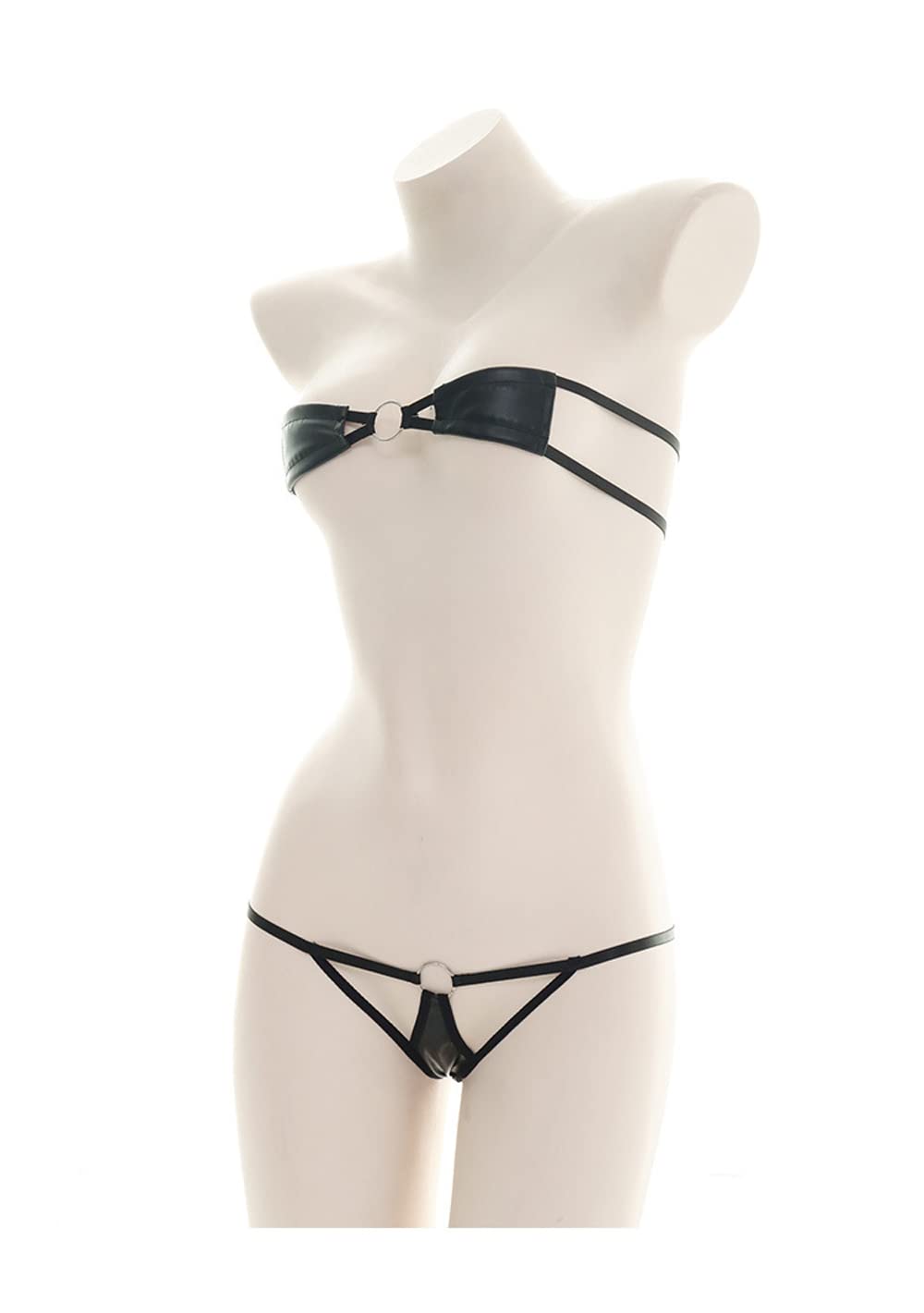 SINGUYUN Womens Sexy Micro bikini Suit Anime Bikini Cosplay Lingerie Kawaii Bra and Panty Set Cute: One Size 215black