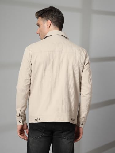 Image of CHKOKKO Men's Fleece Solid Winter Wear Regular Fit Standard Length Jacket