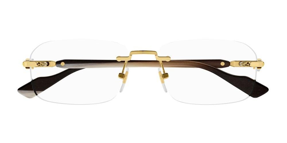 Gucci GG1221O 002 Gold Rectangular Men's Eyeglasses