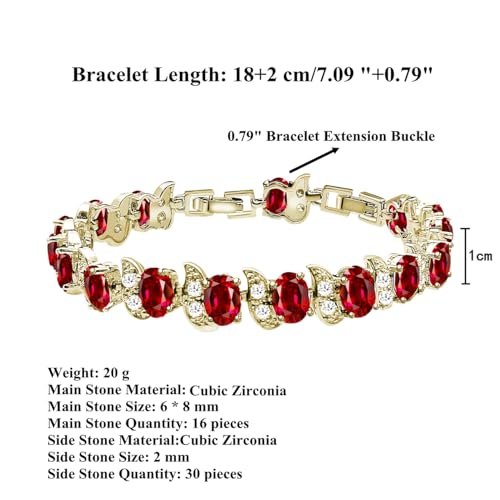 Image of LMXXVJ Fashion Tennis Bracelet Created Emerald White Gold Plated Charm Bracelet Gifts Jewelry for Women