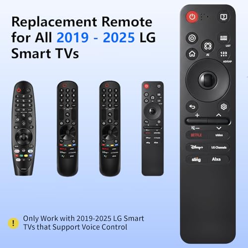 Image of Replacement for LG TV Remote, for All 2019-2025 LG Remote Control for Smart TVs with Voice and Pointer Function, for LG Magic Remote. 2-Year Warranty.