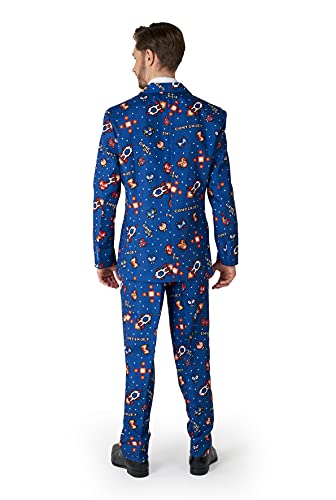 Suitmeister Men's Funny Suit - Retro Gamer Outfit Slim Fit - Navy4
