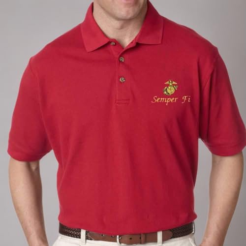 USMC Semper Fi Marine Corps Polo Golf Shirt2