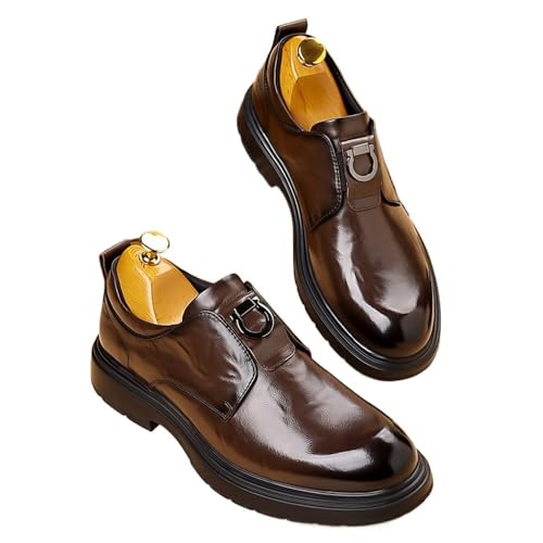 Men's Arrival Spring Autumn Business Commuter Wide Toe Thick Sole Slip On Formal Casual Dress Loafers3