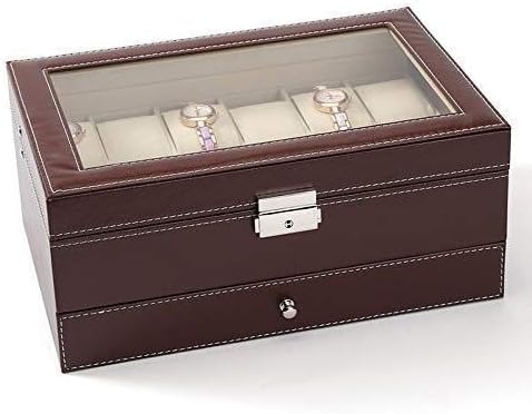 ShandongmtWatch Accessories 2 Layers Jewellery Watch Storage Box with Glass Lid and Bracelet Bangle Tray Shandongmt