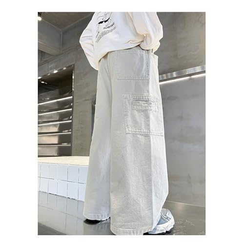 Boys Wide Leg Jeans Baggy Casual Denim Cargo Pants Loose Fit Lightweight Comfortable Trousers with Pockets2