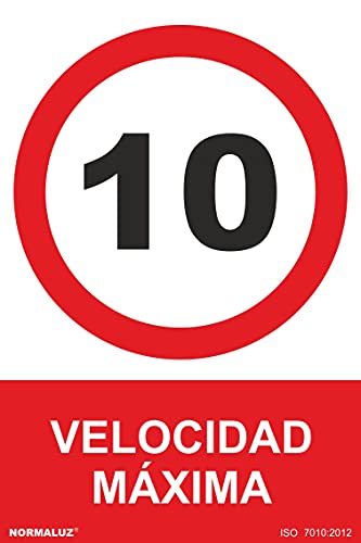 Normaluz Rd41077 - Señal Velocidad Máxima 10 Pvc Glasspack 0,7 Mm 30X40 Cm Con Cte, Ripci