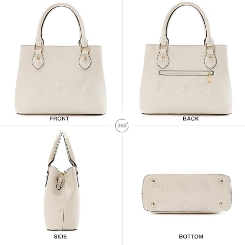 Image of CHICAROUSAL Purses and Handbags for Women Leather Crossbody Bags Women's Tote Shoulder Bag (CC BW Light Grey)