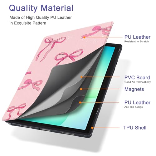 Image of CoBak Case for Samsung Galaxy Tab A11+ Plus 11 inch 2025, Multi-Viewing Angles, All New PU Leather Folio Stand Cover with Auto Sleep Wake Feature for Samsung Galaxy Tab A11+ Tablet 11-inch, Bow Tie
