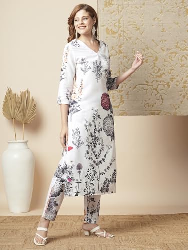 Image of ANNI Designer Women's Chanderi Straight Printed 2Pc Kurta Set