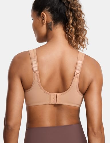 Image of SYROKAN Women's Max Control Underwire Sports Bra High Impact Plus Size with Adjustable Straps Unlined Bra