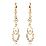 Material: Chapado en oro + zirconia cúbica, para pendientes perforados