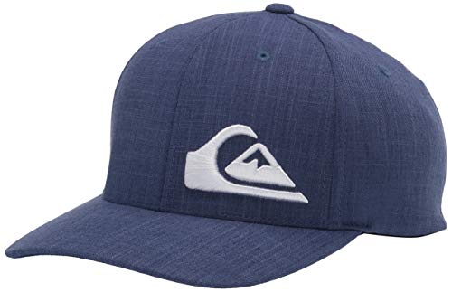 Quiksilver Men's Final Stretch Fit Curve Brim Hat, Blue Nights Heather, L/X-Large