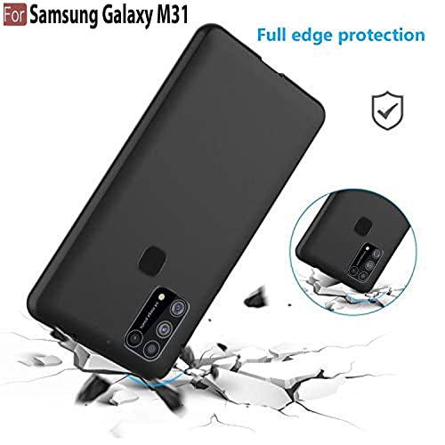 Image of Mobile Back Cover Case for Samsung Galaxy M21 (Silicone Case|CameraProtection|Black SC1510)