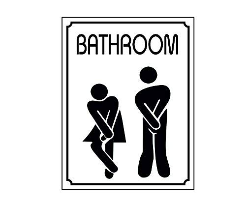 Ecool Funny bathroom toilet plaque retro shabby chic vintage style picture metal wall plaque sign (200mm x 150mm)