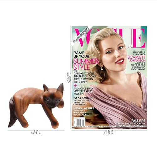 Estatuilla artesanal de madera gato siamés durmiendo miniatura 4