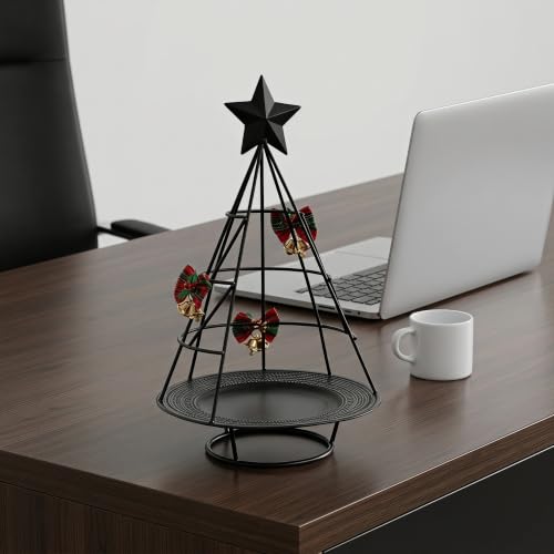 Bandeja de hierro con forma de árbol de Navidad Zerodeko para servir dulces 8