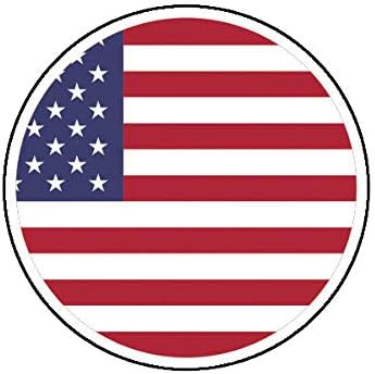 EW Designs Round American Flag Sticker Decal Vinyl Circle USA America Stars Bumper Sticker Vinyl Sticker Car Truck Decal 5"