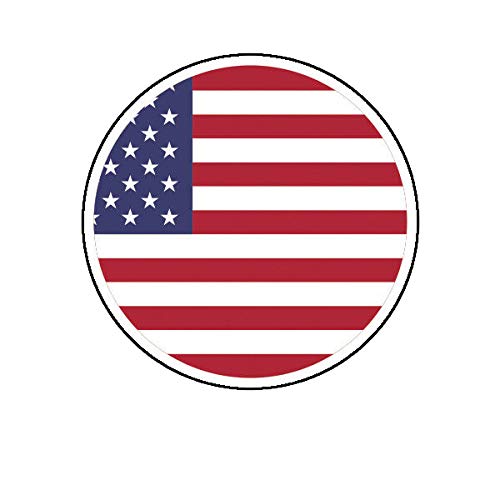 Ew Designs Round American Flag Sticker Decal Vinyl Circle Usa America Stars Bumper Sticker Vinyl Sticker Car Truck Decal 5" #TOP22