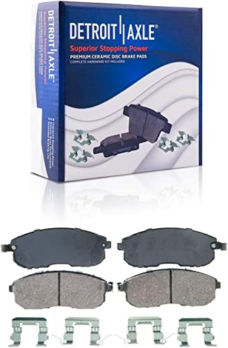Image of Detroit Axle - Brake Kit for 07-13 Nissan Altima, 11.65'' inch Front & 11.46'' inch Rear Drilled Slotted Brake Rotors Ceramic Brake Pads Wheel Lug Nuts 2007 2008 2009 2010 2011 2012 2013 Replacement
