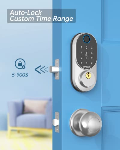 Door Locks With Keypads,Smonet Fingerprint Keyless Entry Smart Deadbolt With Auto Lock Touchscreen,Electric Digital Biometric Front Door Lock With Fobs Code Key,Wireless Home Combination Lock Gifts #TOP5