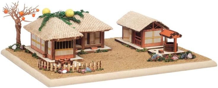 Youngmodeler Hobby Wooden Model Kit – Korean Traditional Thatch-Roofed House Diorama (ㄱ-Shaped House)