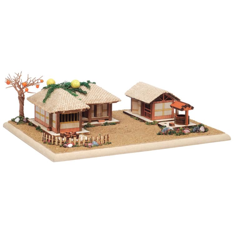 Maquette en bois de maison traditionnelle coréenne à toit de chaume Youngmodeler pour diorama