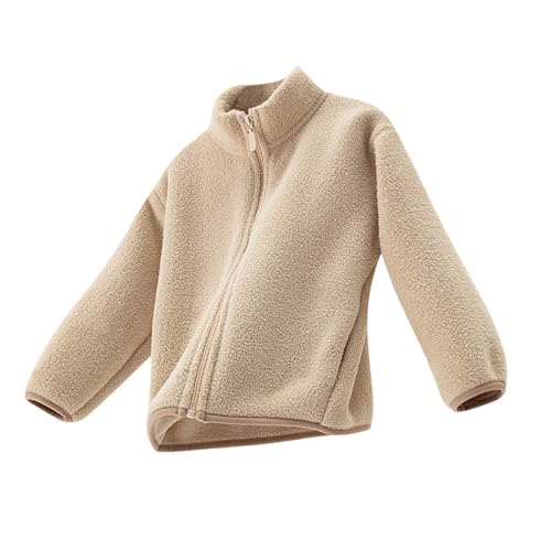 Kids Fall Winter Coats Stand Collar Full Zip Polar Fleece Jacket Toddler Warm Casual Comfortable Outwear with Pockets