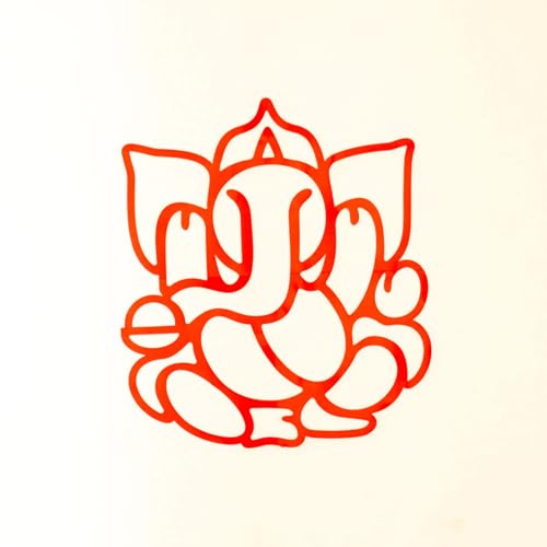 Image of Desi Favors Red Huge Lord Ganesh Cutouts | Indian DIY Backdrop Decorations | Ganapati Pooja Backdrop Decoration | Indian Goodes Cultures Events | Traditional Cutout | 27x23 inch (Pack of 2)