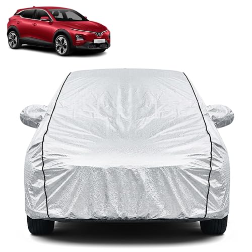Image of Waterproof Car Cover for Vinfast VF 6 | Dustproof, UV Resistant & Scratch Protection | Soft Cotton Lining | Triple Stitched | Mirror Pockets & Elastic Fit | Silver