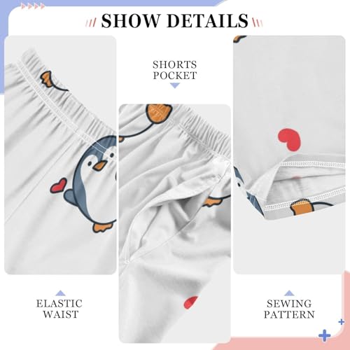 Kawaii Penguin Boys Pants Boys Athletic Pants Long Pant for Boywith Pockets Wide-Leg Size 6-14Y4