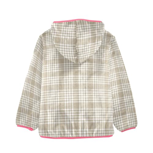 GuoChe Brown Taupe Tartan Baby Boy Sherpa Jacket2